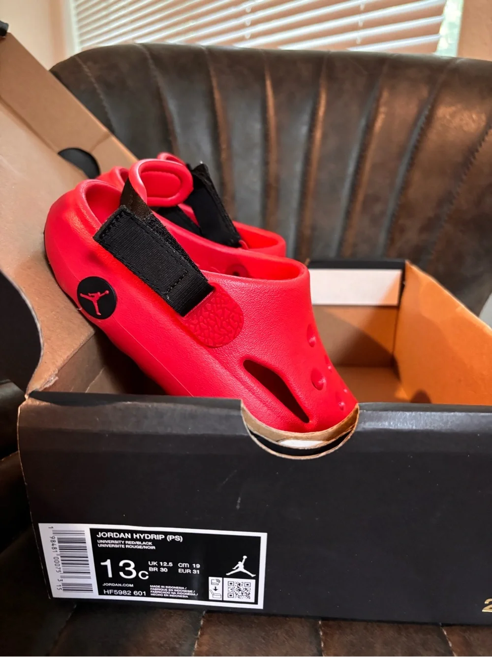 Jordan Kids Red hydrip Clog with Back Strap